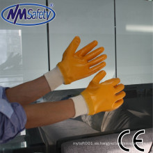 NMSAFETY interlock liner full nitrile sumergido a prueba de aceite naranja guantes